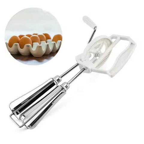 Rotary Hand Whip Whisk Stainless Steel Egg Beater Kitchen Cooking Tool