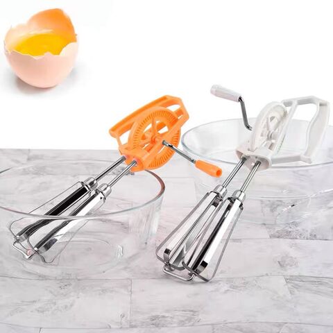Rotary Hand Whip Whisk Stainless Steel Egg Beater Kitchen Cooking Tool