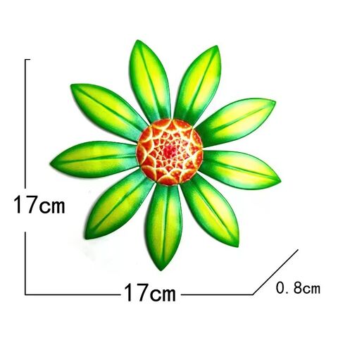 Decoración Metálica de Pared con Flores, Arte Colgante para Decoración del Hogar, Jardín, Exteriores (4 Colores Opcionales)