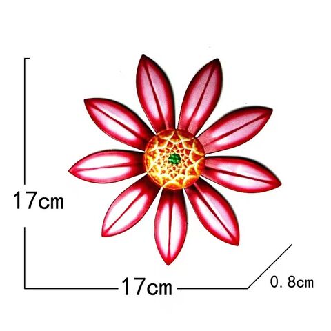 Decoración Metálica de Pared con Flores, Arte Colgante para Decoración del Hogar, Jardín, Exteriores (4 Colores Opcionales)