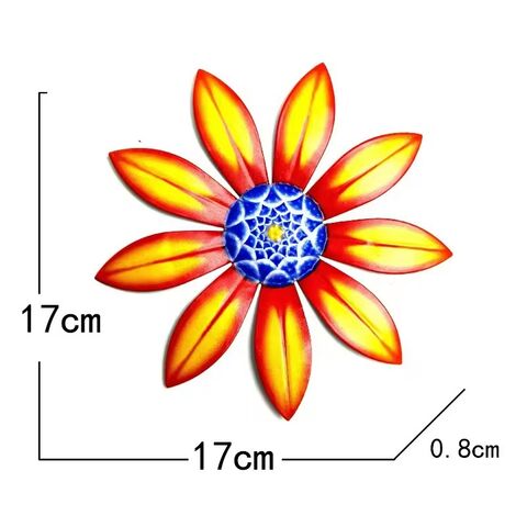 Decoración Metálica de Pared con Flores, Arte Colgante para Decoración del Hogar, Jardín, Exteriores (4 Colores Opcionales)