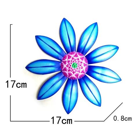 Decoración Metálica de Pared con Flores, Arte Colgante para Decoración del Hogar, Jardín, Exteriores (4 Colores Opcionales)