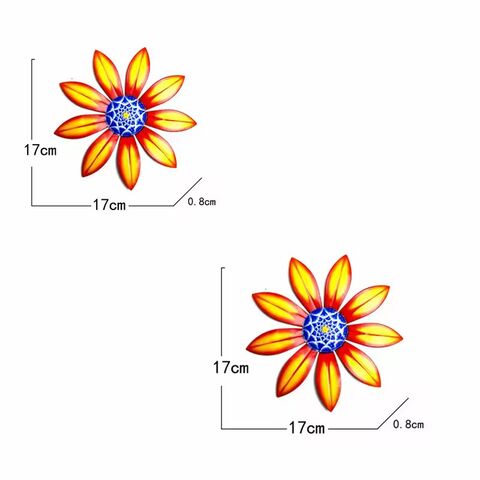 Decoración Metálica de Pared con Flores, Arte Colgante para Decoración del Hogar, Jardín, Exteriores (4 Colores Opcionales)