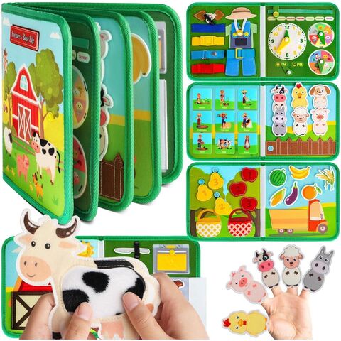 Libro Educativo de Fieltro Suave para Bebés, Libro de Tela Lavable con Sonido, Juguete de Aprendizaje Silencioso