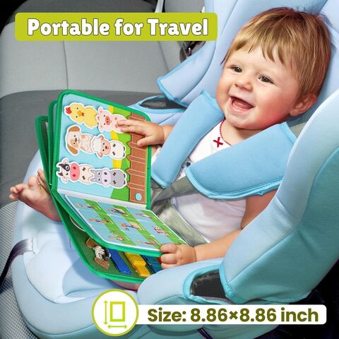 Libro Educativo de Fieltro Suave para Bebés, Libro de Tela Lavable con Sonido, Juguete de Aprendizaje Silencioso