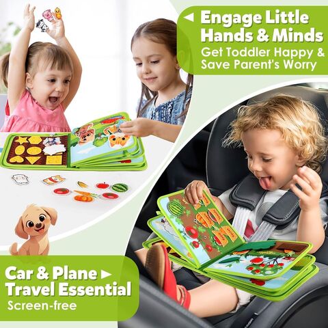 Libro Educativo de Fieltro Suave para Bebés, Libro de Tela Lavable con Sonido, Juguete de Aprendizaje Silencioso