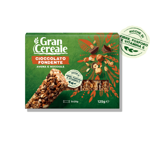 G-ran Cereale 5 Riegel Haselnuss und Schokolade, Knusprige Müsliriegel mit Haselnuss und Schokolade für einen gesunden Snack