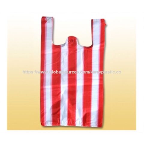Sacs poubelles type T-shirt en PEHD pour courses et emballage avec poignées à nouer