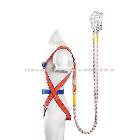 Trabajos de construcción con cinturón de seguridad anticaídas de cuerpo completo con ganchos cromados, cinturón lumbar anticaídas y arnés de escalada