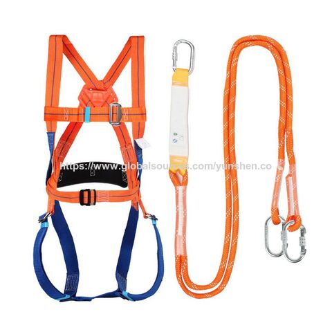 Trabajos de construcción con cinturón de seguridad anticaídas de cuerpo completo con ganchos cromados, cinturón lumbar anticaídas y arnés de escalada