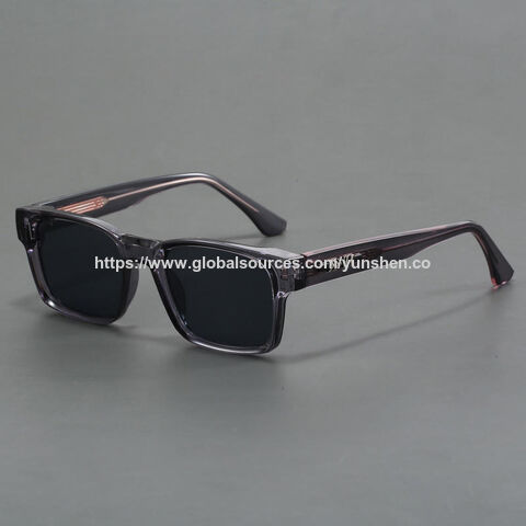 Blaulichtfilter Brille mit individuellem Logo, quadratisches Gestell, modische Sonnenbrille, UV400 polarisierte TAC Gläser, Metall & rutschfestes Gummi Material