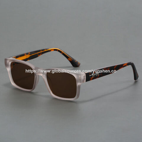 Blaulichtfilter Brille mit individuellem Logo, quadratisches Gestell, modische Sonnenbrille, UV400 polarisierte TAC Gläser, Metall & rutschfestes Gummi Material