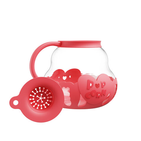 Microwave Popcorn Popper Bowl with Heat Resistant Glass for Home Kitchen