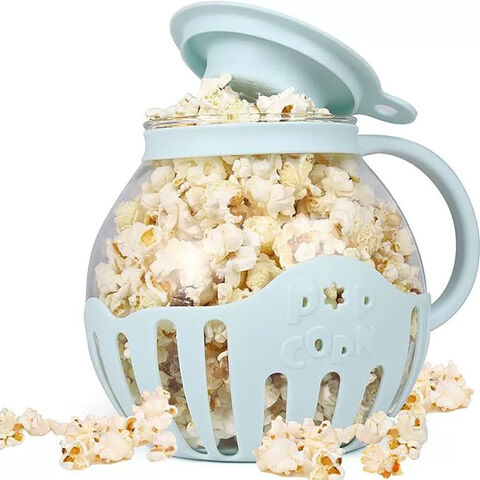 Microwave Popcorn Popper Bowl with Heat Resistant Glass for Home Kitchen