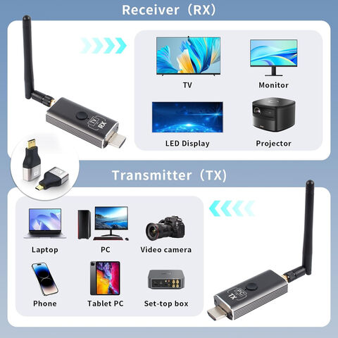 Neuer 2025 OEM HDMI Extender Wireless Converter 90M Sender Empfänger Keine Latenz 1080P TV Spiegelungsempfänger Aluminiumlegierung