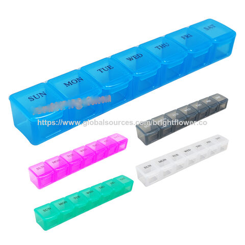 Boîte de Rangement de Pilules en Plastique Pas Cher 7 Jours 7 Compartiments - Pilulier Hebdomadaire en Plastique 7 Cases