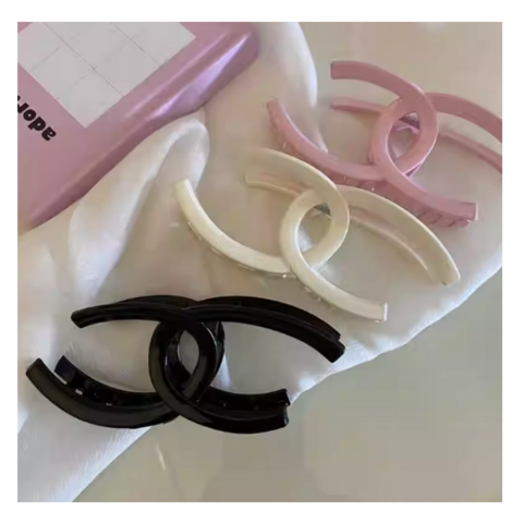 Einfache, stilvolle X-förmige Haarspange in Unifarben, Mädchen Rosa, lässige Hochsteck-Haarklammer in Schwarz-Weiß