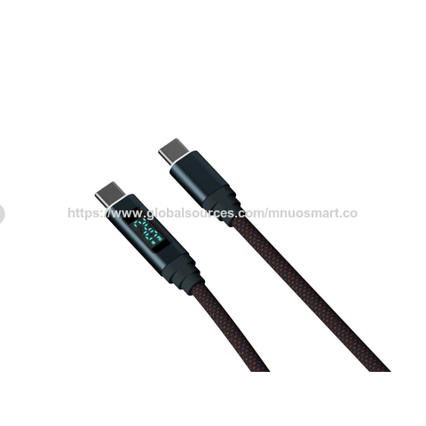 Câble USB C vers USB C MNOU 240W USB4.0 avec Écran Intelligent, Transfert Vidéo 8K, Compatibilité Universelle pour Ordinateur Portable/Tablette/Téléphone