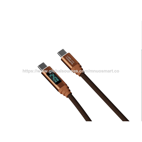 Câble USB C vers USB C MNOU 240W USB4.0 avec Écran Intelligent, Transfert Vidéo 8K, Compatibilité Universelle pour Ordinateur Portable/Tablette/Téléphone