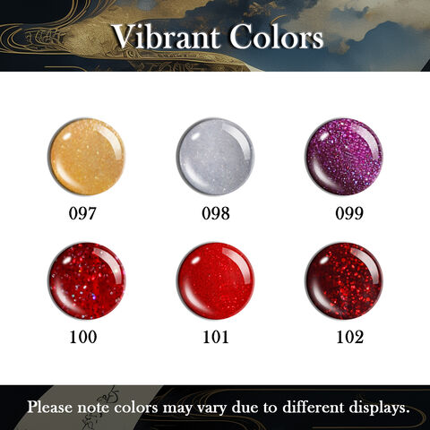 Ensemble de 6 Vernis à Ongles en Gel de 15ml avec Effet Pailleté. Kit de Conception d'Art d'Ongles DIY avec Vernis à Ongles en Gel UV Soak-Off. Gel Vernis à Ongles Pailleté