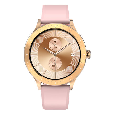 Montre Connectée Fitness AMOLED pour Femme avec Surveillance de la Fréquence Cardiaque et de la Pression Artérielle, IP68 Étanche, Compatible iOS et Android
