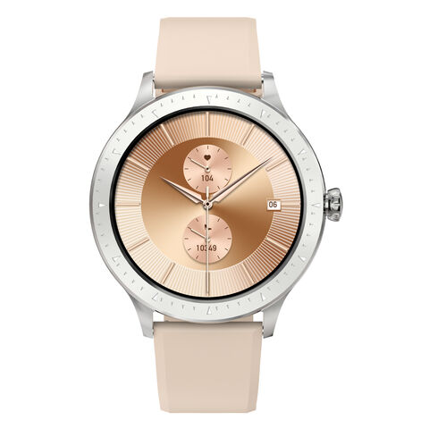 Montre Connectée Fitness AMOLED pour Femme avec Surveillance de la Fréquence Cardiaque et de la Pression Artérielle, IP68 Étanche, Compatible iOS et Android