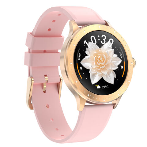 Montre Connectée Fitness AMOLED pour Femme avec Surveillance de la Fréquence Cardiaque et de la Pression Artérielle, IP68 Étanche, Compatible iOS et Android