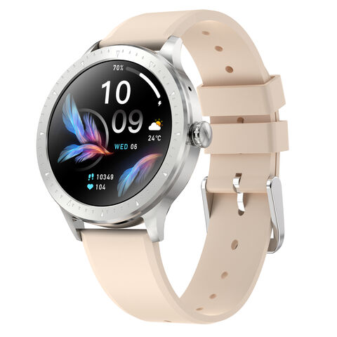 Montre Connectée Fitness AMOLED pour Femme avec Surveillance de la Fréquence Cardiaque et de la Pression Artérielle, IP68 Étanche, Compatible iOS et Android