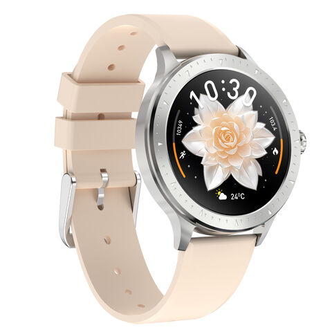 Montre Connectée Fitness AMOLED pour Femme avec Surveillance de la Fréquence Cardiaque et de la Pression Artérielle, IP68 Étanche, Compatible iOS et Android
