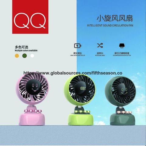 Mini Ventilateur Portable Tornado avec Batterie 3600mAh, Rechargeable par USB, Hauteur Réglable et Veilleuse LED, Fonctionnement Silencieux