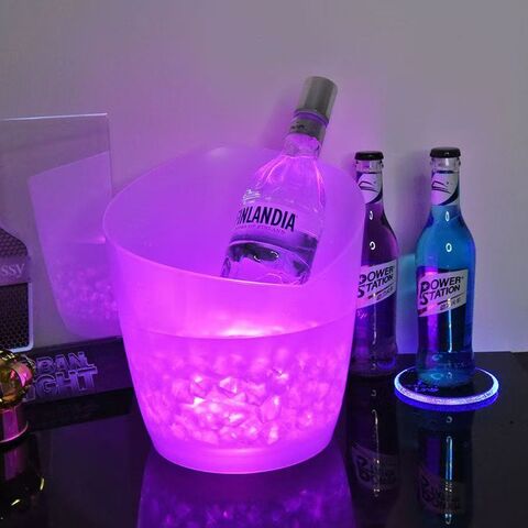 Cubo de Hielo Personalizado con Luces LED de Colores para Vino y Champán con LOGO