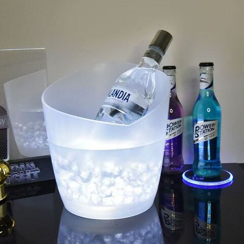 Cubo de Hielo Personalizado con Luces LED de Colores para Vino y Champán con LOGO