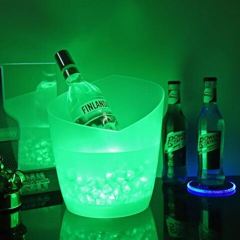 Cubo de Hielo Personalizado con Luces LED de Colores para Vino y Champán con LOGO