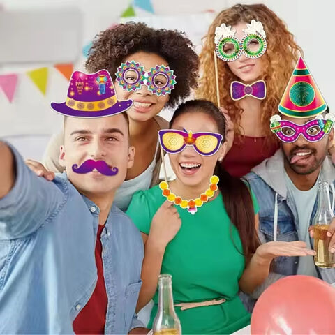 Adereços engraçados para cabine de fotos de Diwali, acessórios para cabine de fotos de festa, adereços para selfie de festa de Diwali, suprimentos de decoração, festa hindu