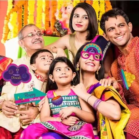 Adereços engraçados para cabine de fotos de Diwali, acessórios para cabine de fotos de festa, adereços para selfie de festa de Diwali, suprimentos de decoração, festa hindu