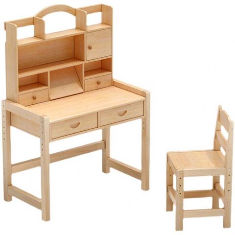 Ensemble bureau et chaise d'apprentissage en bois vert pour enfants, hauteur réglable, table d'étude avec étagère de rangement à 3 niveaux et 4 tiroirs