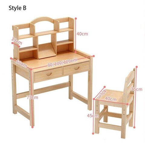 Ensemble bureau et chaise d'apprentissage en bois vert pour enfants, hauteur réglable, table d'étude avec étagère de rangement à 3 niveaux et 4 tiroirs