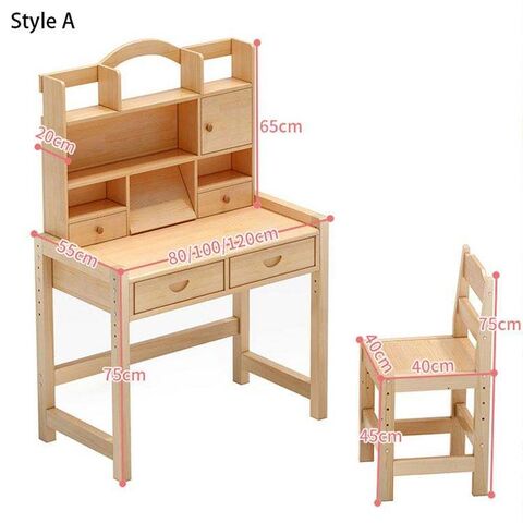 Ensemble bureau et chaise d'apprentissage en bois vert pour enfants, hauteur réglable, table d'étude avec étagère de rangement à 3 niveaux et 4 tiroirs