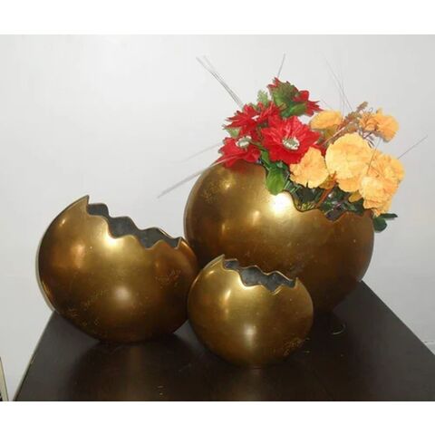 Jarrón de Aluminio, Jarrón de Flores, Jarrón de Hierro, Jarrón de Metal, Jarrón - Talla L: 17.15x13.97x49.53 cm - Talla S: 12.7x12.07x40.64 cm