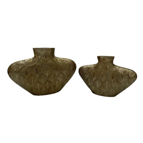 Jarrón de Aluminio, Jarrón de Flores, Jarrón de Hierro, Jarrón de Metal, Jarrón - Talla L: 17.15x13.97x49.53 cm - Talla S: 12.7x12.07x40.64 cm
