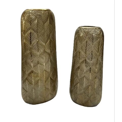 Jarrón de Aluminio, Jarrón de Flores, Jarrón de Hierro, Jarrón de Metal, Jarrón - Talla L: 17.15x13.97x49.53 cm - Talla S: 12.7x12.07x40.64 cm