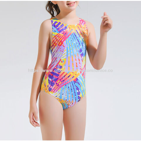 Maillot de bain une pièce pour filles avec imprimé intégral, maillot de bain fantaisie, maillot de bain pour enfants