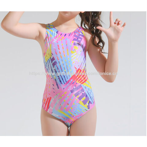 Maillot de bain une pièce pour filles avec imprimé intégral, maillot de bain fantaisie, maillot de bain pour enfants