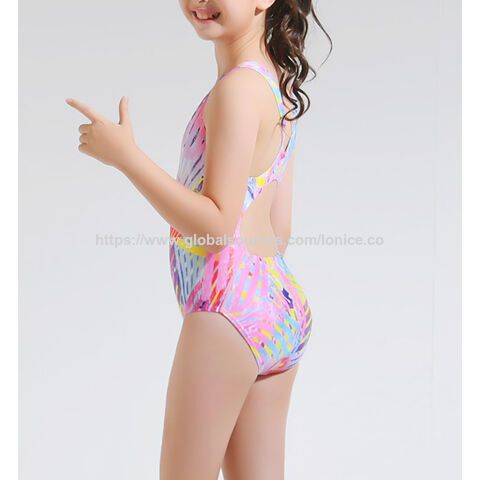 Maillot de bain une pièce pour filles avec imprimé intégral, maillot de bain fantaisie, maillot de bain pour enfants