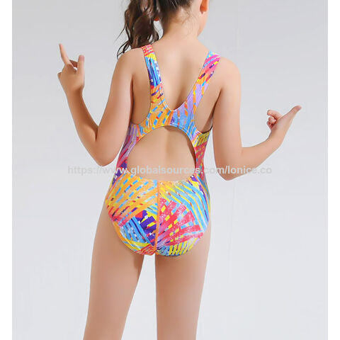 Maillot de bain une pièce pour filles avec imprimé intégral, maillot de bain fantaisie, maillot de bain pour enfants