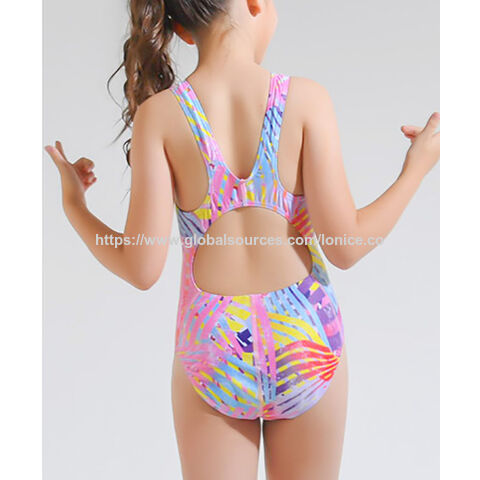 Maillot de bain une pièce pour filles avec imprimé intégral, maillot de bain fantaisie, maillot de bain pour enfants