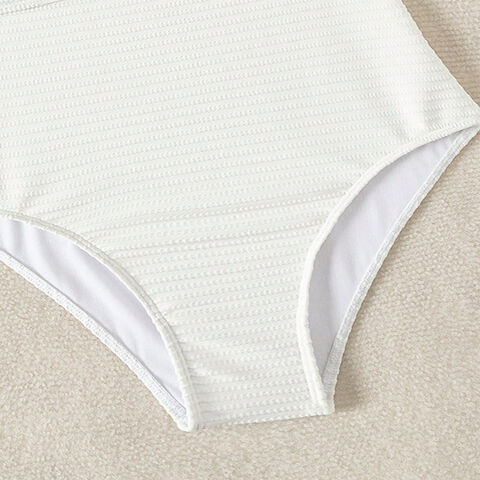 OEM Logo Personalizado Monokini Solapado Traje de Baño de Una Pieza con Aro de Resina, Ropa de Playa Sexy con Tirantes Ajustables
