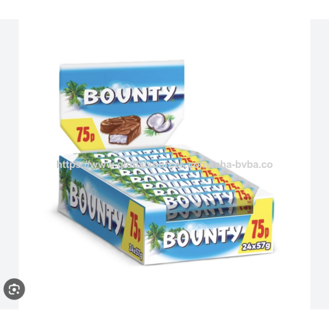 Barre Chocolatée Bounty 100% Pure Qualité 57g Au Meilleur Prix de Gros Pas Cher Bounty Top Barre Chocolatée 21g / Bounty