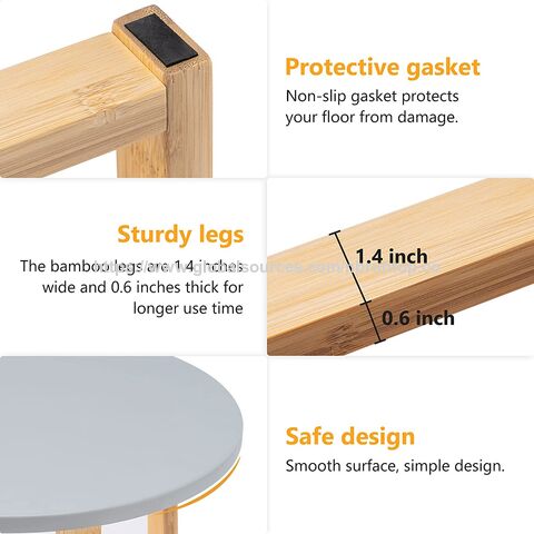 Mesa de centro de móveis de bambu por atacado, mesa lateral redonda de bambu, mesa de centro de bambu para sala de estar