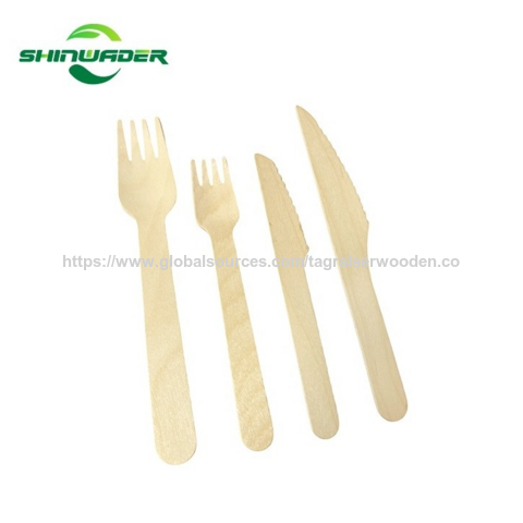 Couverts jetables en bois biodégradables écologiques, ustensiles recyclables pour fêtes et pique-niques